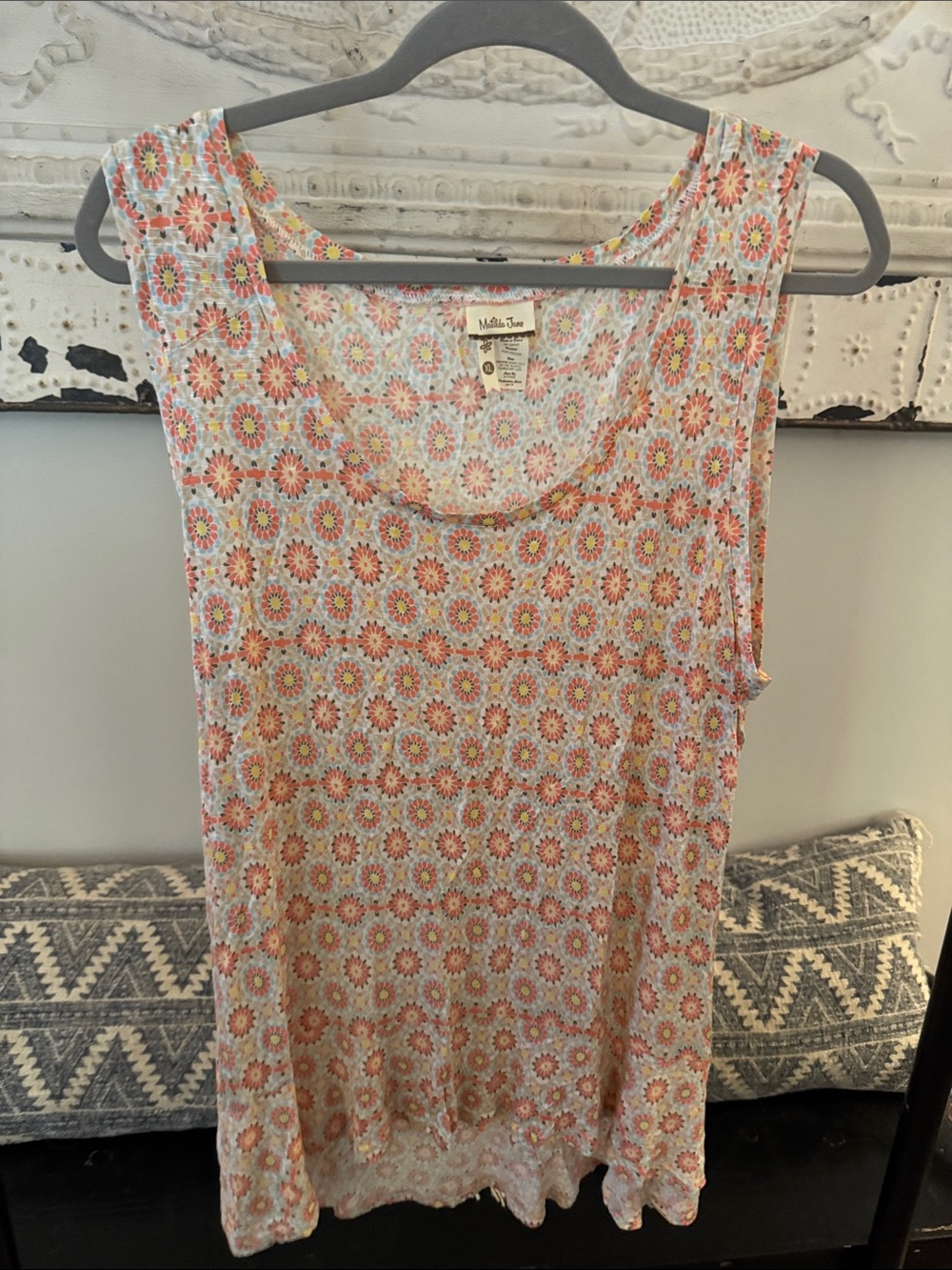 Matilda Jane Pink and Yellow Floral Medallion Top